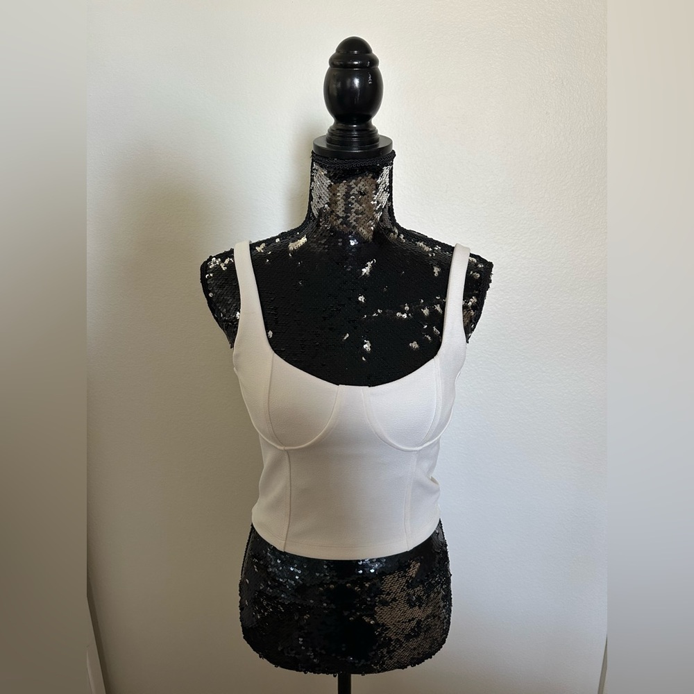 Zara White Bustier Cropped Tank!